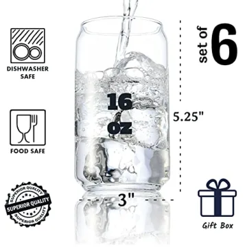 Beneti Stylish Iced Coffee Glasses Set - Dishwasher Safe