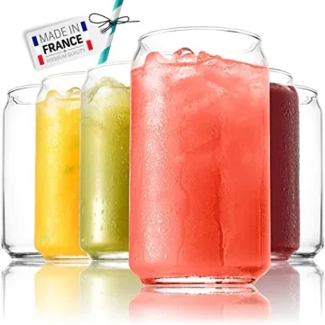 Beneti Stylish Iced Coffee Glasses Set - Dishwasher Safe