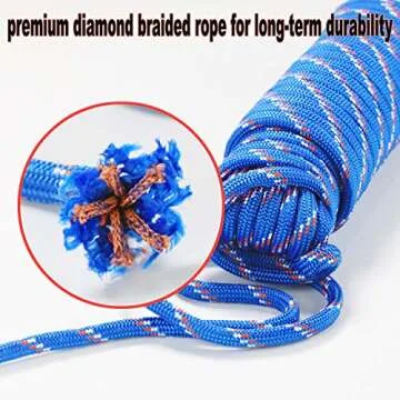 Wellmax Diamond Braid Nylon Rope 50 Feet Heavy Duty