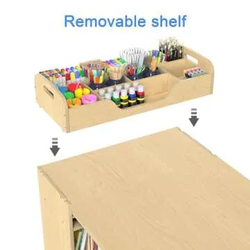 GDLF Kids Art Table and Chairs Set, Craft Desk with Large Storage and Portable Art Supply Organizer for Children Ages 8-12, 47" L x 30" W