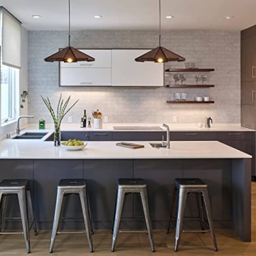 ADCTHOME Farmhouse Pendant Light Wood Hanging Light Ceiling Chandelier, Modern Adjustable Hanging Ceiling Light Fixtures for Kitchen Island,Dining Room, Living Room, Bedroom(1-Pack)