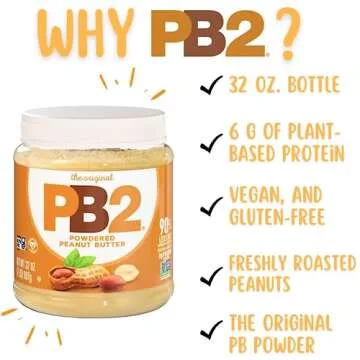 PB2 Powdered Peanut Butter Powder | Certified Gluten Free, Low-Carb, Keto Diet Friendly | Original Flavor with 6G of Protein, 90% Less Fat, 60 Calories Per Serving | Easy Mix for Healthy, Fit Diet