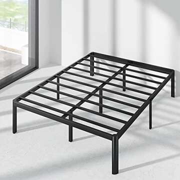 ZINUS Van 16 Inch Metal Platform Bed Frame, Steel Slat Support, No Box Spring Needed, Easy Assembly, Black, Queen