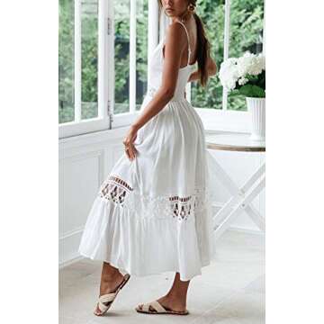 Wander Agio Womens Sunblock Skirt Long Dress Bikini Cover Up Beach Swimear Coverups Robes Slip Dresses White 63