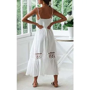 Wander Agio Womens Sunblock Skirt Long Dress Bikini Cover Up Beach Swimear Coverups Robes Slip Dresses White 63