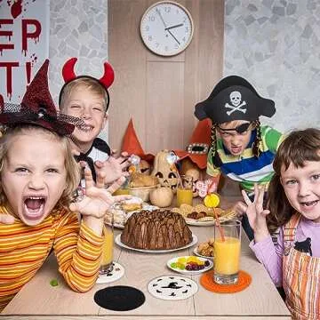 Whaline Halloween Drink Coasters - 4 Pack Stylish & Functional