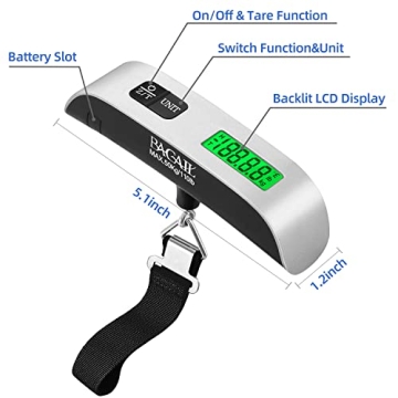 BAGAIL Digital Luggage Scale with Backlit LCD Display