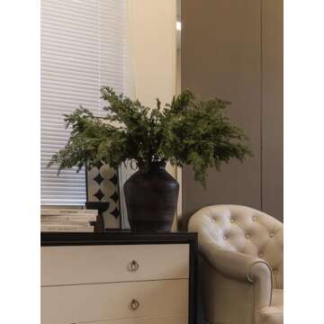 MISSPIN 10 Pcs 31 Inches Christmas Cedar Branches, Artificial Christmas Cedar Branches DIY Crafts Faux Christmas Norfolk Pine Branches for Xmas Indoor Outdoor Home Decora