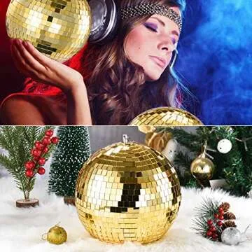 NuLink 8" Gold Disco Ball for Vibrant Parties and Decor