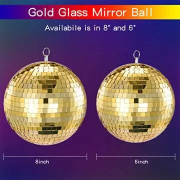 NuLink 8" Gold Disco Ball for Vibrant Parties and Decor