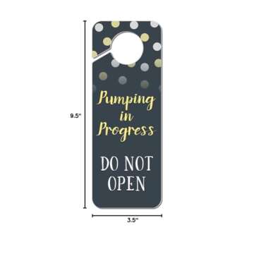 GRAPHICS & MORE Pumping in Progress Do Not Enter Polka Dots Yellow Plastic Door Knob Hanger Sign