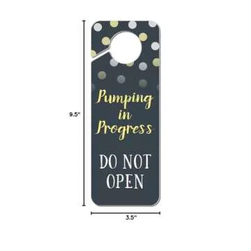 GRAPHICS & MORE Pumping in Progress Do Not Enter Polka Dots Yellow Plastic Door Knob Hanger Sign