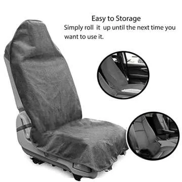 DECKALY Waterproof Sweating Car Seat Cover for Post Gym Workout, Running, Swimming, Beach and Hiking, Universal Fit Non-Slip Bucket Seat Protector for Cars SUV Trucks, Machine Washable (Grey)