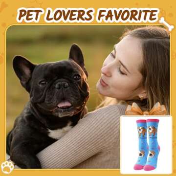 Funny English Bulldog Socks for Women | HAPPYPOP