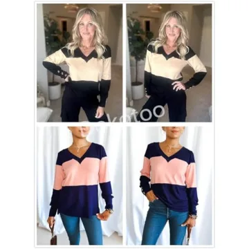 Trendy Dokotoo Fall V Neck Blouses for Women