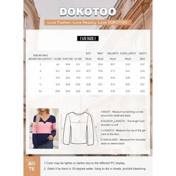 Trendy Dokotoo Fall V Neck Blouses for Women