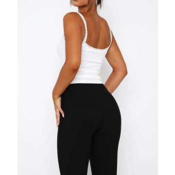 Cioatin Lace Spaghetti Strap Crop Cami for Y2K Style