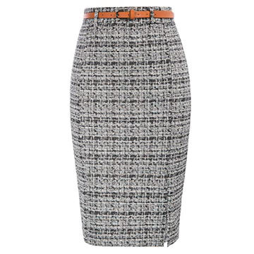 Kate Kasin Women's Stylish Tweed Pencil Skirt - Perfect for Business Casual Attire