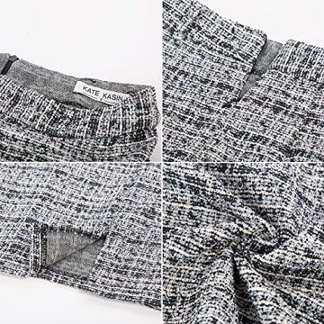 Kate Kasin Tweed Pencil Skirt - Chic Knee Length Style