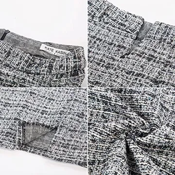 Kate Kasin Tweed Pencil Skirt - Chic Knee Length Style