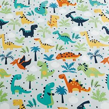 Chezmoi Collection 4-Piece Dino Kids Bedding Sets Full Size - Soft Microfiber Baby Blue Multi-Color Dinosaurs Comforter Set Full/Queen