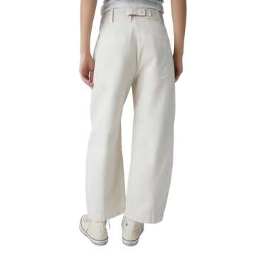 Free People Rock Springs Barrel Pants for Women - Cotton Construction - Adjuster at The Back of The Waistband Tea 10 One Size