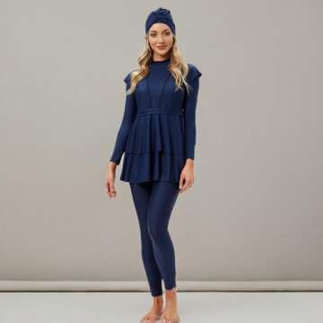 YONGSEN Plus Size Burkini Modest Muslim Swimwear for Women