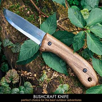 BeaverCraft BSH2 Bushcraft Knife Steel Blade – Fixed Blade Knife – Camping Knife Survival Knife ...
