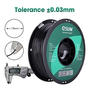 eSUN PLA PRO (PLA+) 3D Printer Filament, Dimensional Accuracy +/- 0.03mm, 1kg Spool, 1.75mm, Black