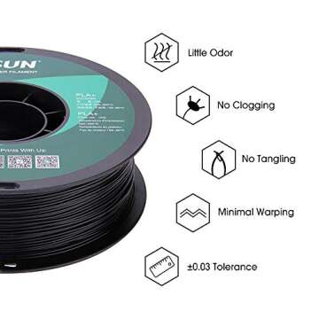 eSUN PLA PRO (PLA+) 3D Printer Filament, Dimensional Accuracy +/- 0.03mm, 1kg Spool, 1.75mm, Black