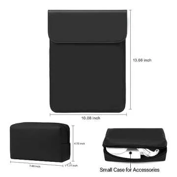 MOSISO Laptop Sleeve Compatible with MacBook Air 13 M3 A3113 M2 A2681 M1 A2337 A2179 A1932/Pro 13 M2 M1 A2338 A2251 A2289 A2159 A1989 A1706 A1708, Faux Suede Leather Case with Small Bag, Black