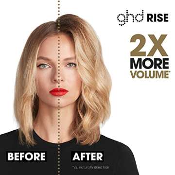 ghd Rise Volumizing Hot Hair Brush ― Professional Volumizing Hot Hair Brush for Dry Hair for Maximum Lift with Safer-for-Hair Optimum Styling Temperature ― Black