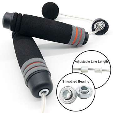 Benvo Weighted Ropeless Jump Rope Cordless Speed Rope Skipping Rope for Double Unders, Exercise, Boxing, Beachbody Training Fitness- Updated Version