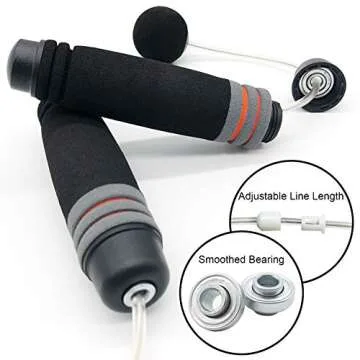 Benvo Weighted Ropeless Jump Rope Cordless Speed Rope Skipping Rope for Double Unders, Exercise, Boxing, Beachbody Training Fitness- Updated Version