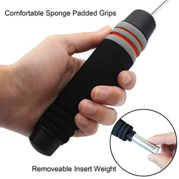 Benvo Weighted Ropeless Jump Rope Cordless Speed Rope Skipping Rope for Double Unders, Exercise, Boxing, Beachbody Training Fitness- Updated Version