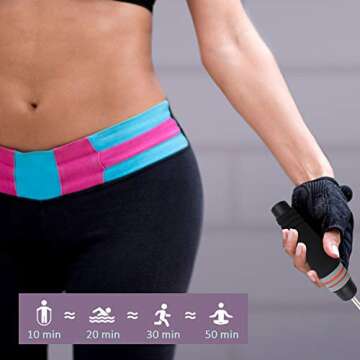 Benvo Weighted Ropeless Jump Rope Cordless Speed Rope Skipping Rope for Double Unders, Exercise, Boxing, Beachbody Training Fitness- Updated Version