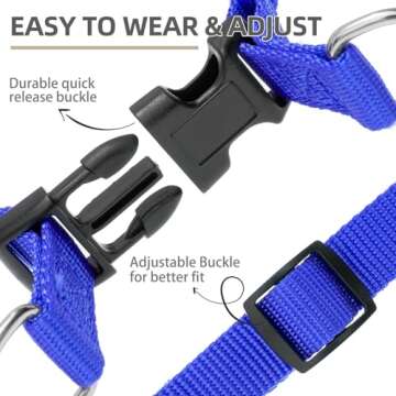 PUPTECK No Pull Dog Harness Soft Adjustable Basic Nylon Step in Puppy Vest Outdoor Walking with ID Tag X-Small