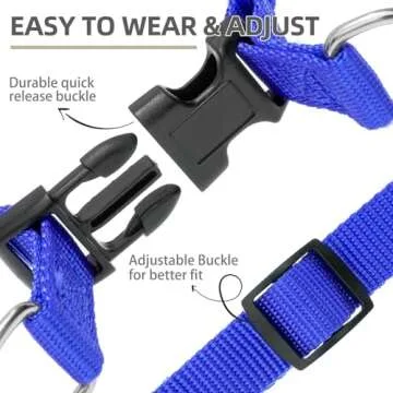 PUPTECK No Pull Dog Harness Soft Adjustable Basic Nylon Step in Puppy Vest Outdoor Walking with ID Tag X-Small