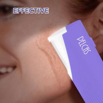 PELCAS Electric Dermaplaning Tool with LED Light, Mini Face Dermaplaning Razor, Painless 3 Speeds Fa...