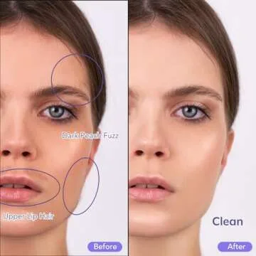 PELCAS Electric Dermaplaning Tool with LED Light, Mini Face Dermaplaning Razor, Painless 3 Speeds Facial Peach Fuzz, Exfoliation & Hair Removal System for Women At Home with 6 Blades BV18-712 Purple