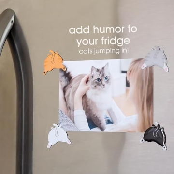 Pearhead Cat Bum Kitchen Magnets, Pet Themed Refrigerator Magnets, Funny Novelty Gift for Cat Lovers and Pet Parents, Ideal Decor for Home, School Locker and Office Whiteboard, Set of 4