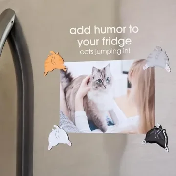 Pearhead Cat Bum Kitchen Magnets, Pet Themed Refrigerator Magnets, Funny Novelty Gift for Cat Lovers and Pet Parents, Ideal Decor for Home, School Locker and Office Whiteboard, Set of 4