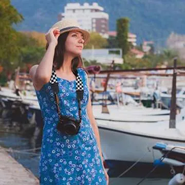 Premium Adjustable Plaid Camera Strap for Photographers