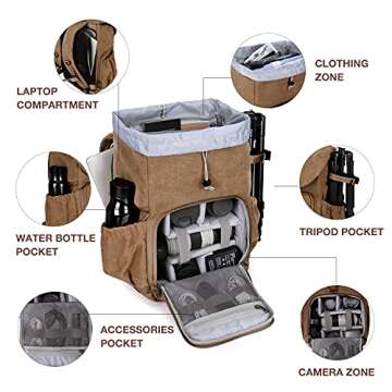 BAGSMART Camera Backpack, DSLR Camera Bag Backpacks for Photographers, Waterproof Anti-Theft Photogr...