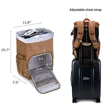 BAGSMART Camera Backpack, DSLR Camera Bag Backpacks for Photographers, Waterproof Anti-Theft Photography Backpack with 15 Inch Laptop Compartment, Khaki