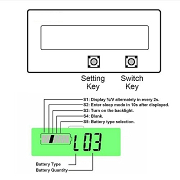 LCD Battery Capacity Monitor for All Battery Types