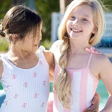 Stylish Hope & Henry Girls' One-Piece Swimsuit with UPF 50+