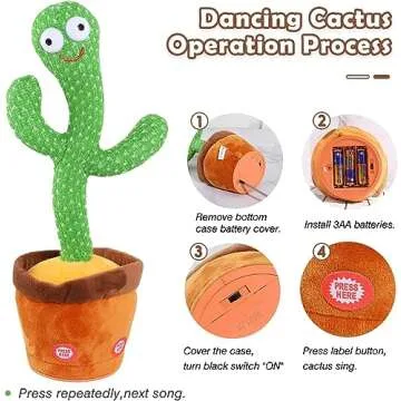 Aunpoos Kids Dancing Talking Cactus Toys for Baby Boys and Girls, Singing Mimicking Recording Repeating What You Say Sunny Cactus Toy with 120 English Songs Smart Toy