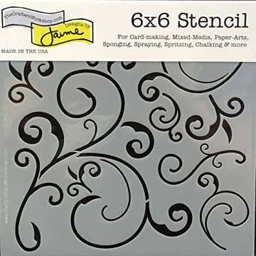 The Crafters Workshop Stencils, Reusable for Crafts, Art, Greeting Cards, Paint or Mixed Media, 2 Pk, 6" x 6", Sheet Music/Capricious