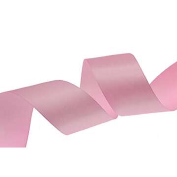ATRBB 25 Yards 1-1/2 inch Wide Satin Ribbon Perfect for Wedding,Handmade Bows and Gift Wrapping(Pink)